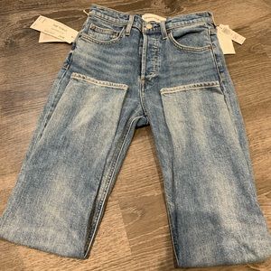 Denim forum size 26 the Yoko ankle length high rise slim jeans.